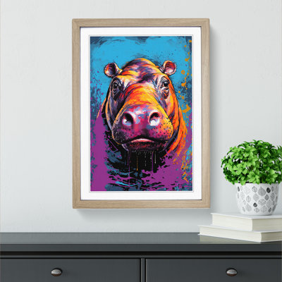 Hippo Pop - Framed Print