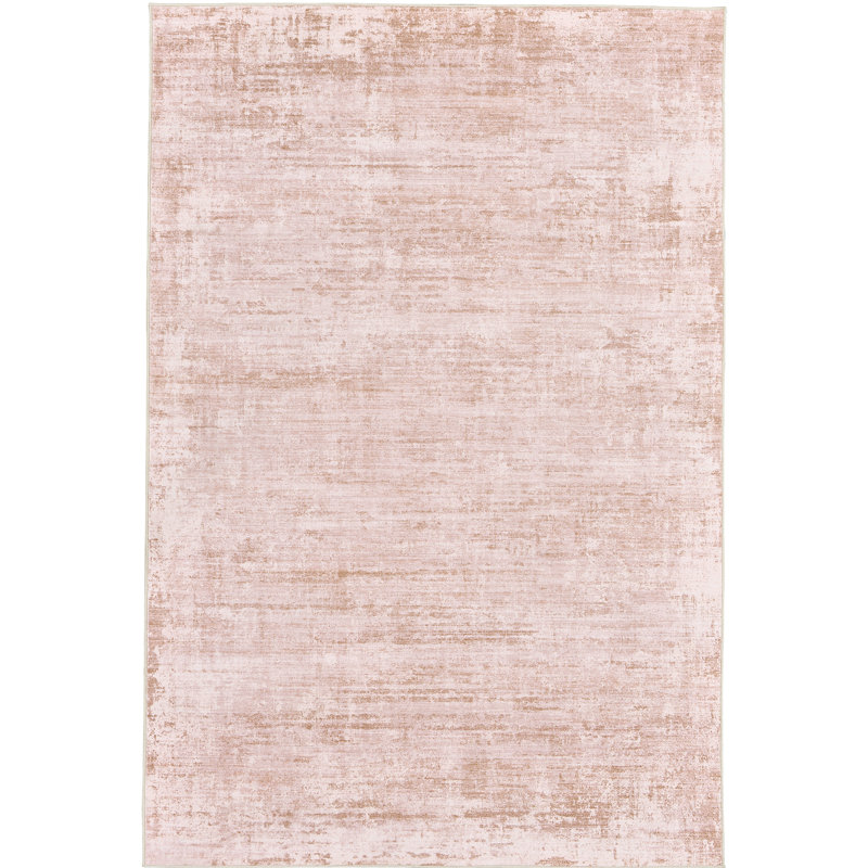Distressed Abstract Non Slip Washable Area Rug(6'X9', Pink), Rectangle 9' x 12'