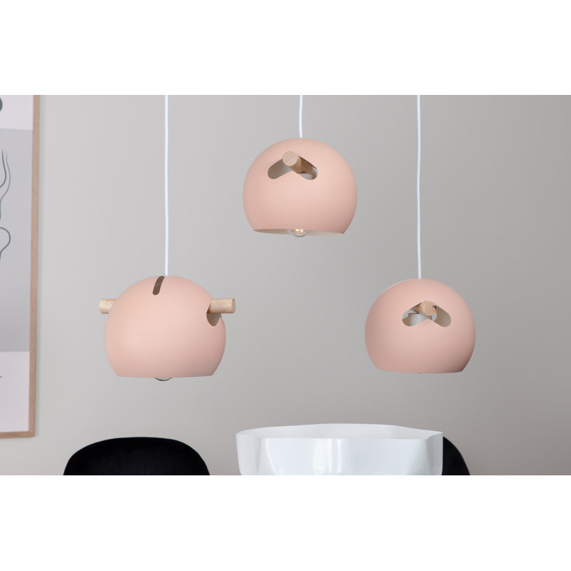 Althea 3 - Light Kitchen Island Pendant, Pink, 15.5cm H x 73cm W x 23cm D