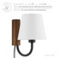 Applique murale pivotante Sunlit en noyer noir-101991441