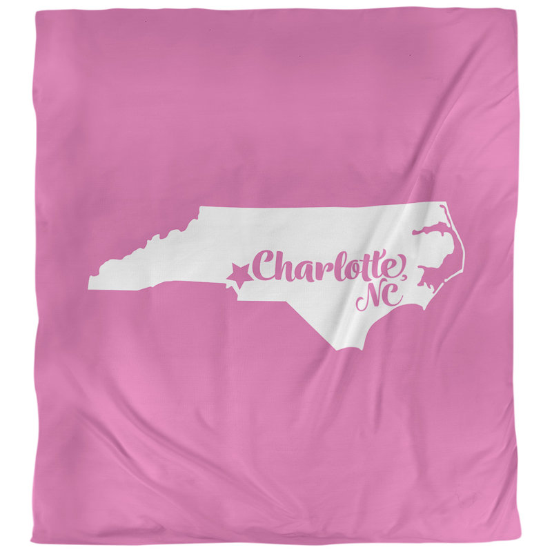 Housse de couette charlotte caroline du nord, Housse de couette pour grand lit, Rose, Polyester brossé