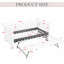 Lit de jour simple adorable en forme de vague en tissu de lin Vichy douillet ， avec port USB gigogne ， Aucun sommier nécessaire-921835025