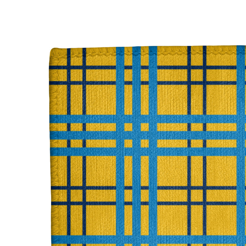 Tapis jaune à carreaux, Rectangle 4 pi x 6 pi