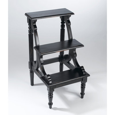 Library 3 Step Wood Step Stool