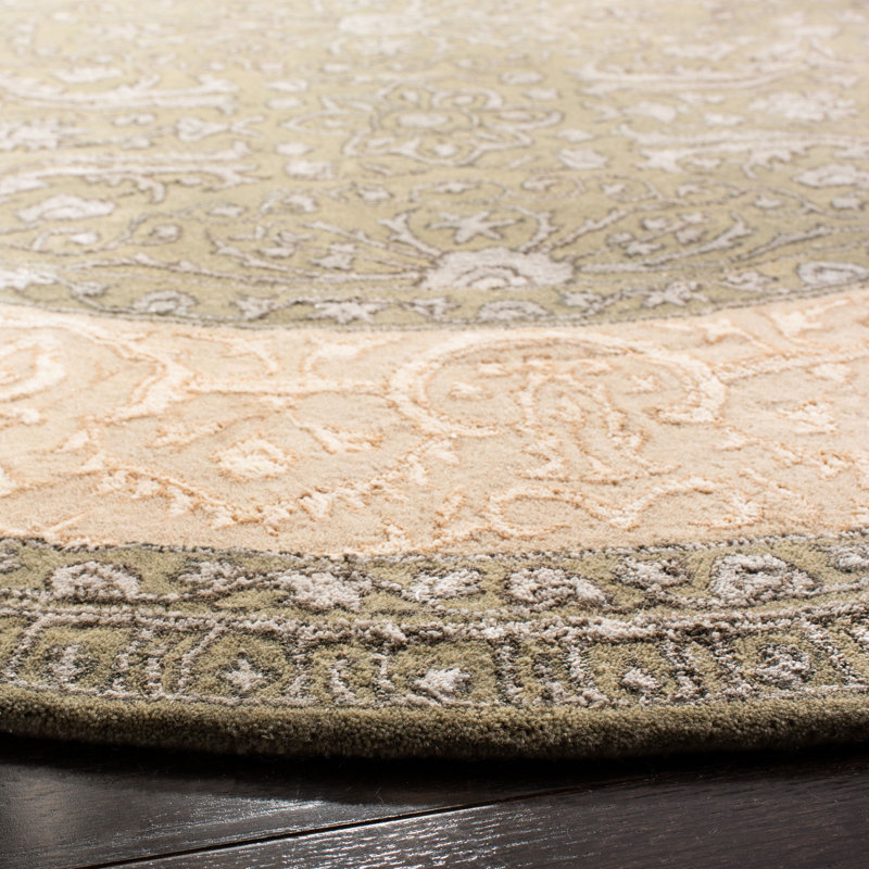 Braxtan Silk Road Hand Tufted New Zealand Wool Oriental Rug, Oval 7'6" x 9'6"