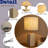 16'' Natural Small Travertine Stone Base Bedside Table Lamp – Modern Rectangular Nightstand Lamp With Beige Linen Shade For Bedroom Living Room Dining Room