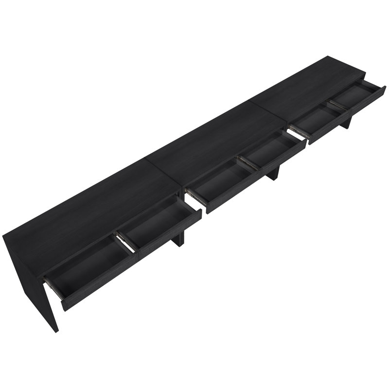 Console / bureau en bois massif et placage de chêne Fawcett, Black