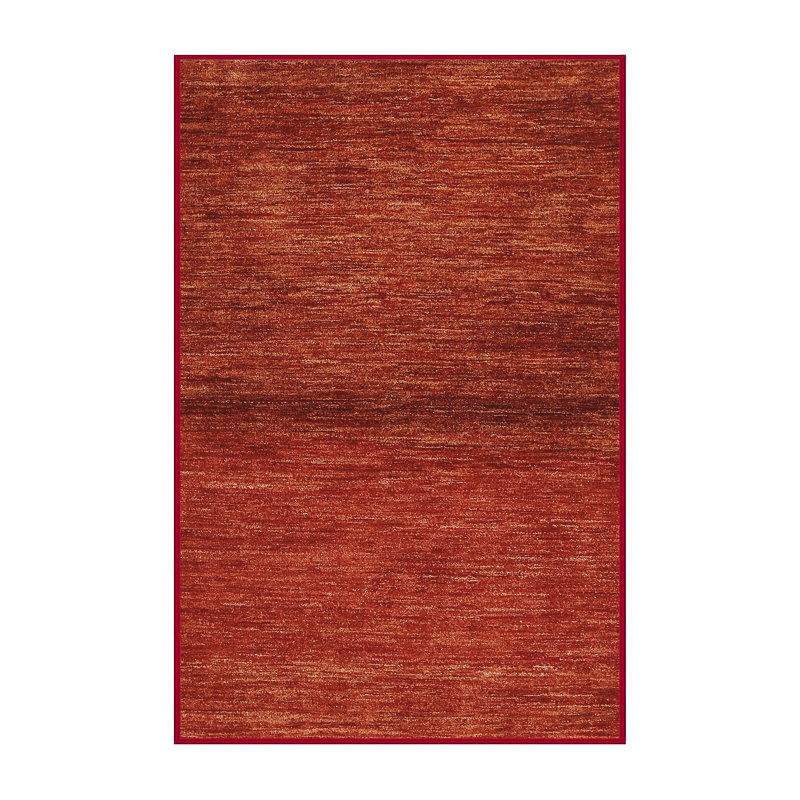 Tapis de zone rouge contemporaine, Rectangle 5 pi x 7 pi
