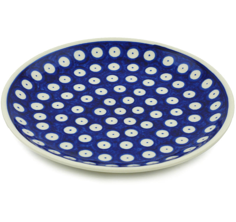 Plaque décorative en céramique polonaise Eyed Peacock, H 1,1 po x l 7,6 po x P 7,6 po