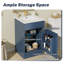 Meuble-lavabo de 20 po avec lavabo, meuble-lavabo avec tablette de porte et tablette réglable, bleu-954536420