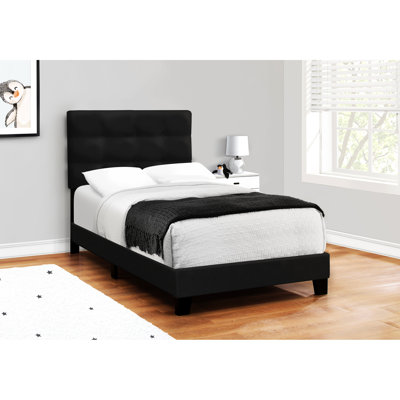 Structure de lit simple tapissier en velours noir - Transformez votre chambre à coucher jeune et confortable pour
