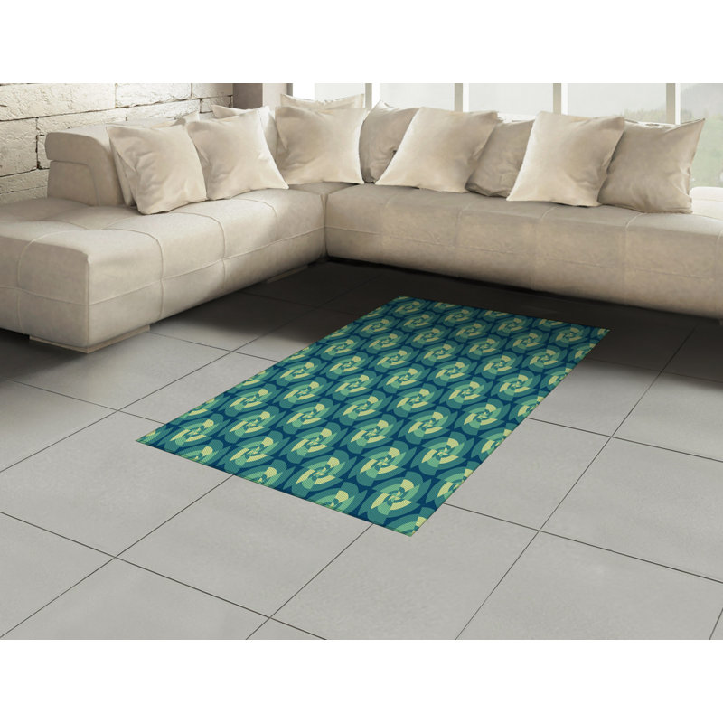 Abstract High Density Long Fiber Poly Threads Decorative Area Rug Carpet, Rectangle 4' x 5'8"