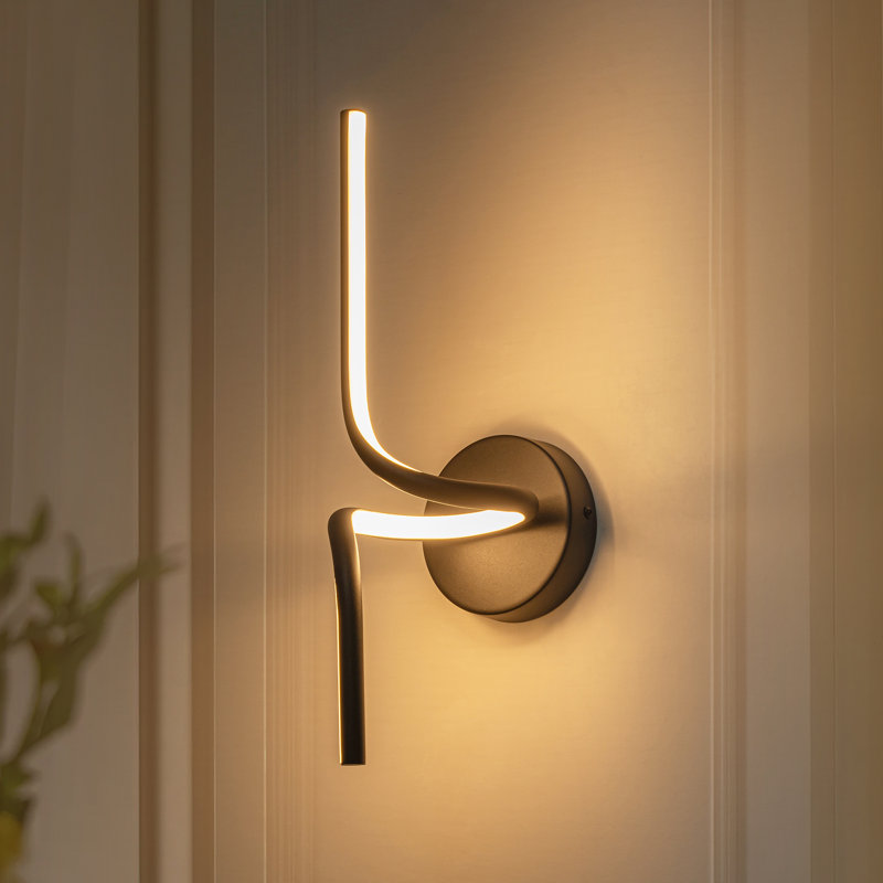 Lunoro 1 - Light Dimmable Arc LED Bathroom Vanity Lights, Matte Black