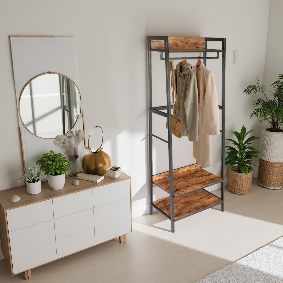 Hall Tree Bench with Shoe Storage | Entryway Organizer with Coat Hooks & Shelf | Space Saving 17 Stories