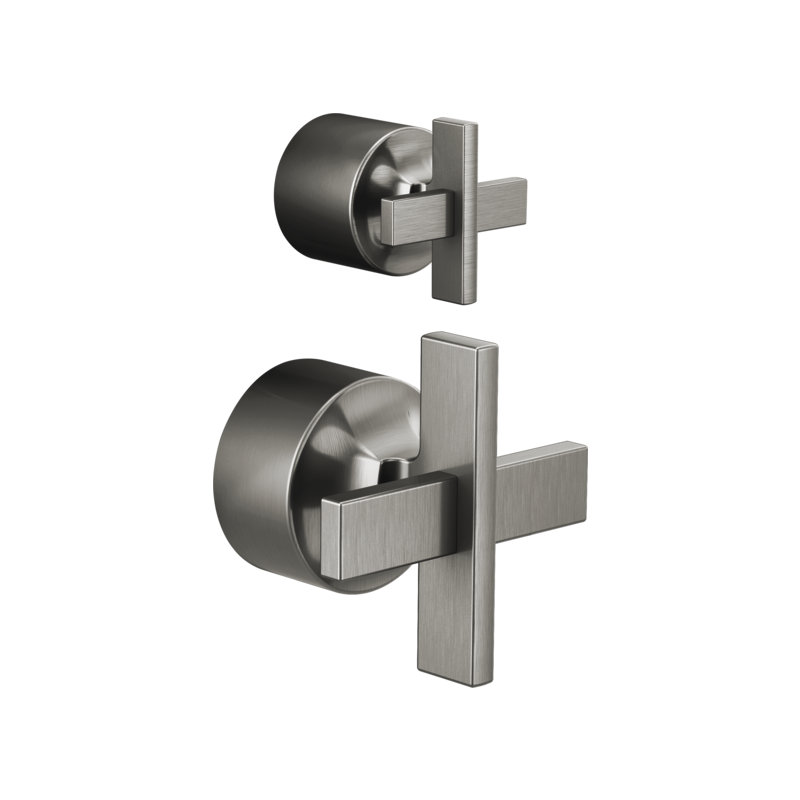 Levoir® Pressure Balance Valve with Integrated 3-Function Diverter Trim, Luxe Steel, Cross