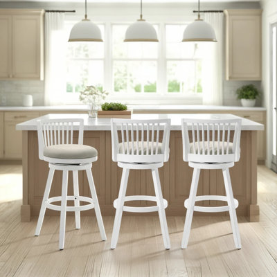 Drumrankin Counter Height Or Bar Height Rubberwood Barstool With Fabric Seat by Corrigan Studio