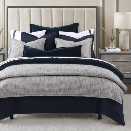 Tweed Solid Color Classic Modern Rustic Woven Duvet Cover Set