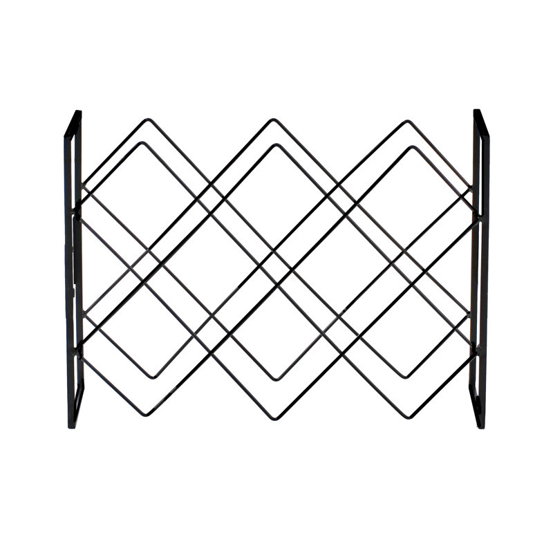 8 Bottle Open Shelving Wine Bottle Rack Black
