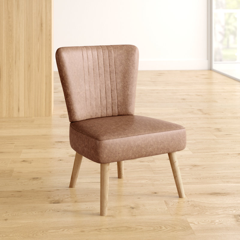 Manford Upholstered Slipper Chair, Brown