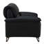 Chaise Eilene, cuir fleur noir