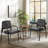 Small Three-Piece Office Reception Desk And Chair Set, Waiting Area Seating Set, 2 PU Leather Conference Chairs And A Storage Coffee Table.-683088958