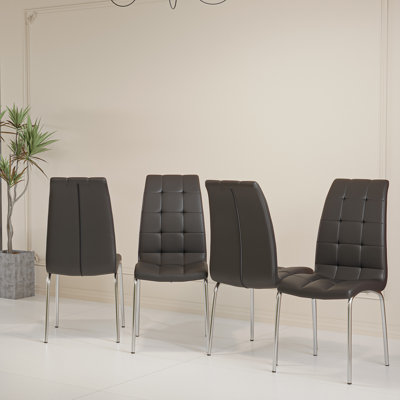 Chaise d'appoint rembourrée en cuir Burcker