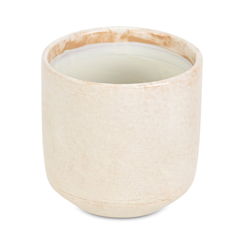 Pot à fleurs en céramique Sia, H 5,5 po x l 5,5 po x P 5,5 po, Blanc