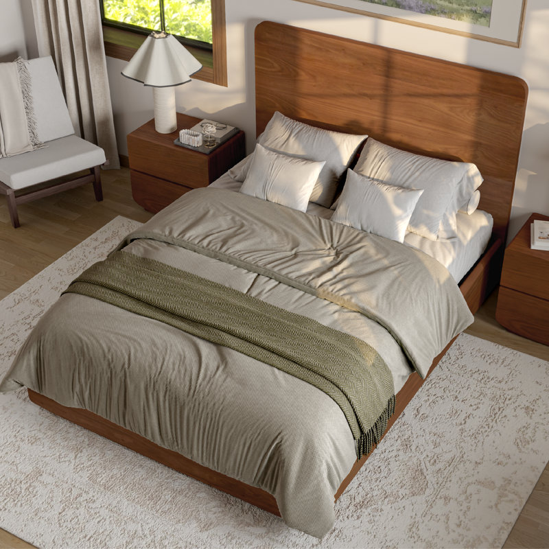 Burke Solid Wood Bed Frame, Queen
