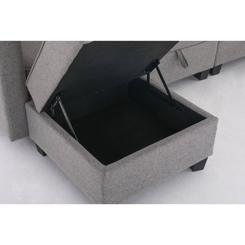 Canapé modulaire en L modulaire avec méridienne convertible et rangement spacieux, parfait pour les petits espaces et une utilisation polyvalente