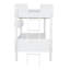 Lit superposé simple en bois avec 3 tablettes de rangement, échelle réglable, blanc-1792687551