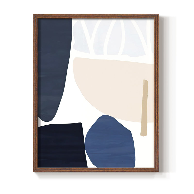 Denim et sable I, reproduction encadrée - bois massif, H 20 po x l 16 po, Brun