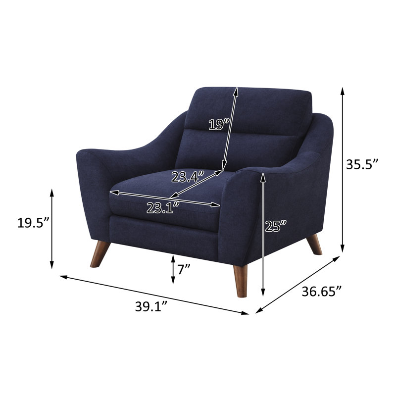 Fauteuil capitonné de 39,1 po de largeur