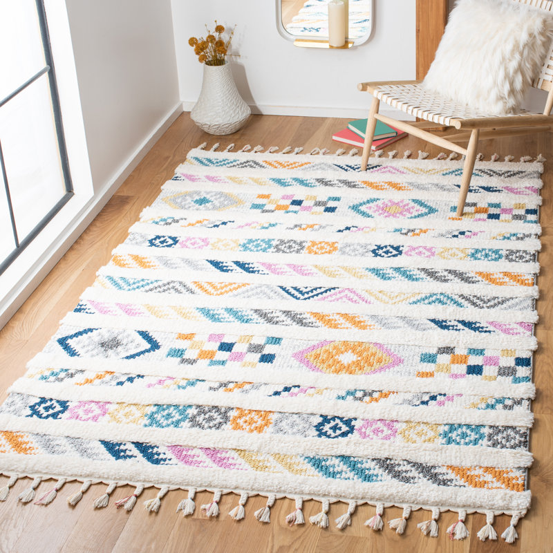 Moroccan Fringe Shag Performance Moroccan Rug, Rectangle 9' x 12'