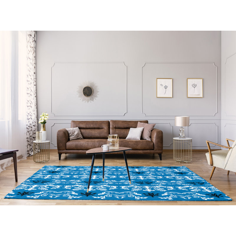 Damask Indoor Rug, Rectangle 9' x 12'
