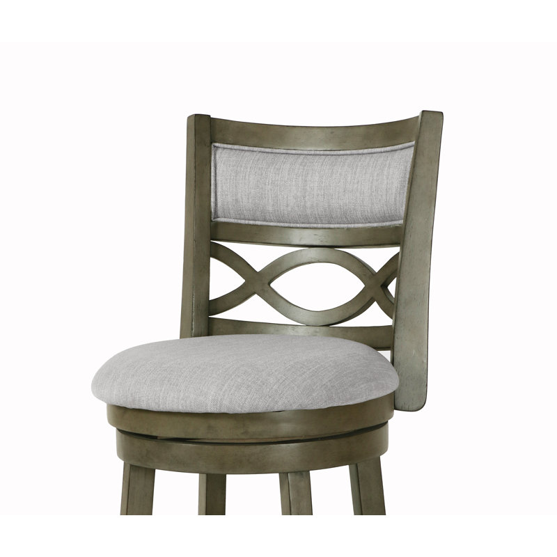 Kopasz Swivel Stool, Antique Gray 1, Counter Stool (24” Seat Height)
