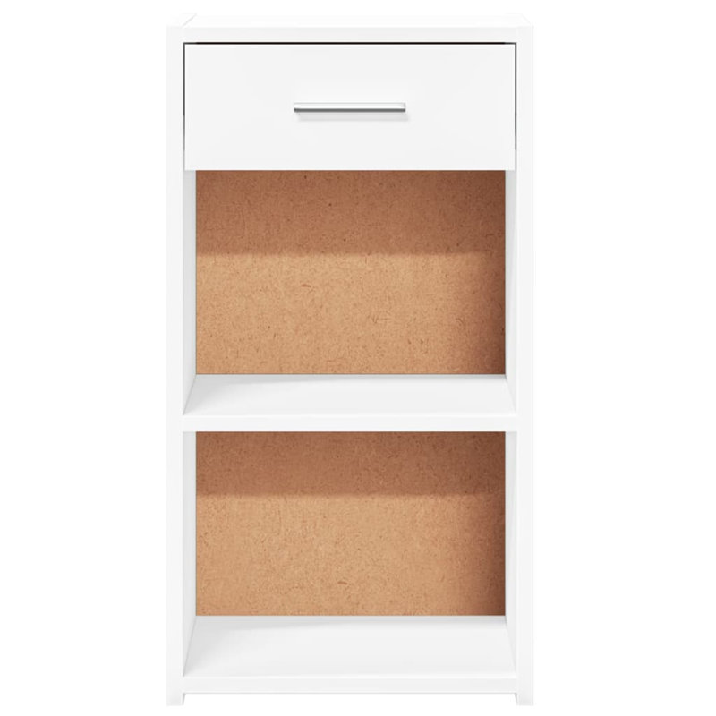 35cm W Manufactured Wood Bedside Table, White, Set of 2