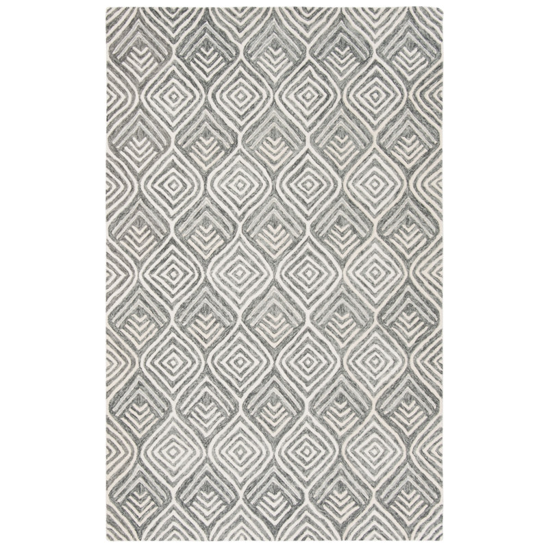 Hidalgo Hand Tufted Wool Geometric Rug, Rectangle 4' x 6'
