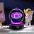 3D Saturn Crystal Ball with LED Base, Laser Engraved Glass Sphere for Gift.