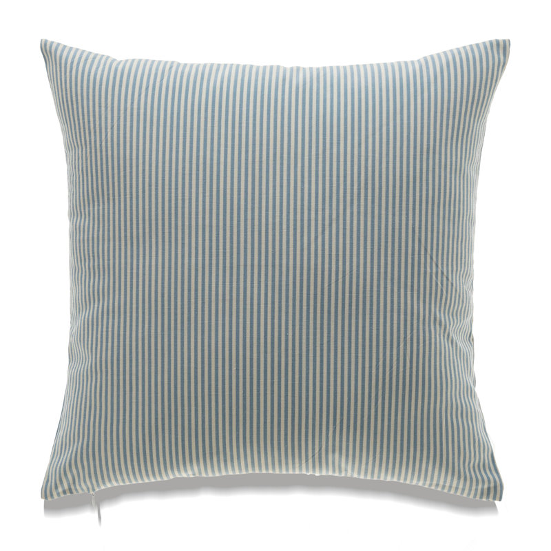 Striped With Polyester Insert Pillow, Blue/White, 18"H x 18"W