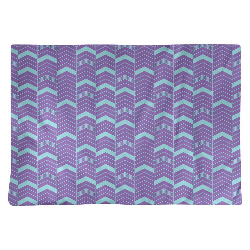 Récapitulatif à chevrons 18" lineed Stephenie, Mauve / bleu sarcelle, Coton