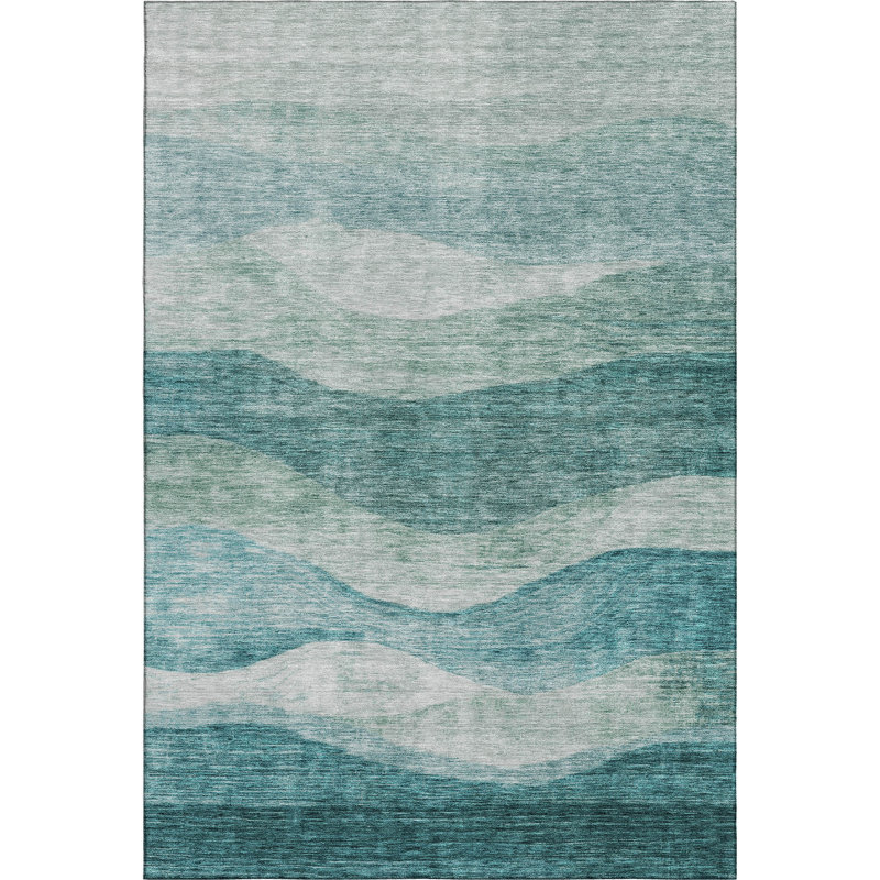 Premium Machine Washable Krause AMF1141 Swirls Rug, Rectangle 10 pi x 14 pi