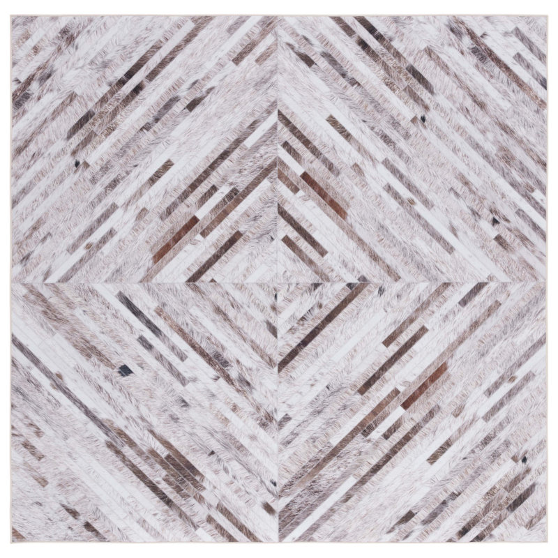 Aurelea Performance Machine Washable Geometric Rug, Square 6'