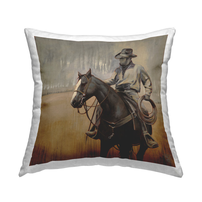 Coussin imprimé Western Cowboy par Stacy Daguiar