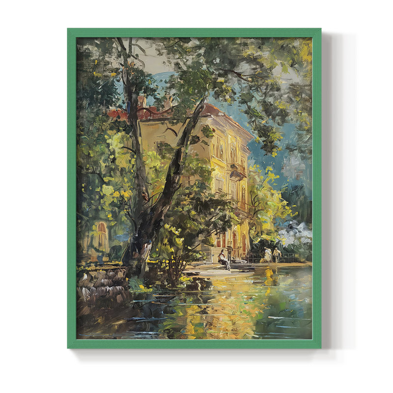 «LANDSCAPES Series CCCCLX», reproduction encadrée - bois massif, Vert, H 11 po x l 9 po