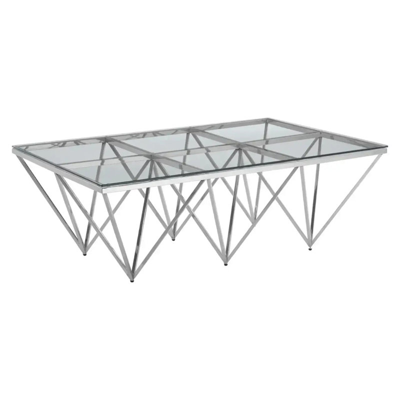 Allure Silver Base Glass Coffee Table