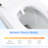 Bidet Toilet With One - Piece Seat, Auto Flush And Open/Close, Heated Seat Adjustable Temperature, Warm Water Wash Dry, Remote Control Function, Sensor Cover, Female Wash, Rear Move Modes, Night