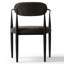 Chaises de salle à manger modernes en chenille avec accoudoirs et structure en métal-1007009941