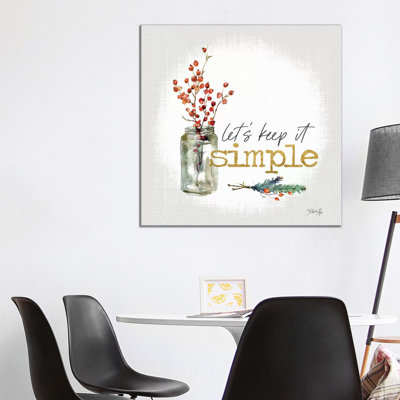 Simple Christmas 1 Piece Wrapped Canvas Painting