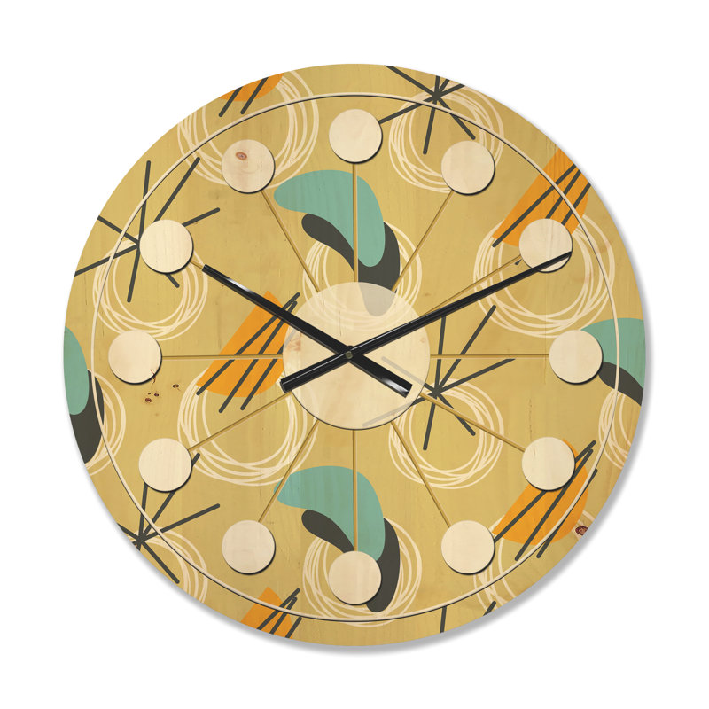 Horloge murale en bois Abstract Design II, Petit