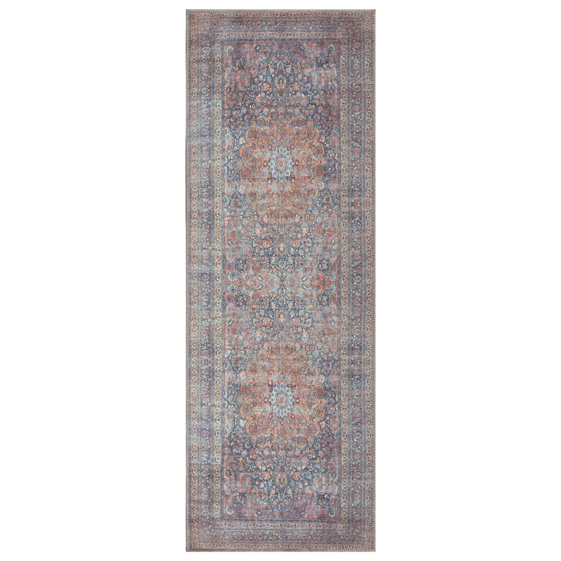  Washable Non-Slip Rug - Multicolor Traditional Medallion Area Rug for Living Room, Bedroom, Dining Room, and Kitchen